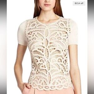 BCBG MaxAzria Emmie crochet top - classy and delicate EUC
